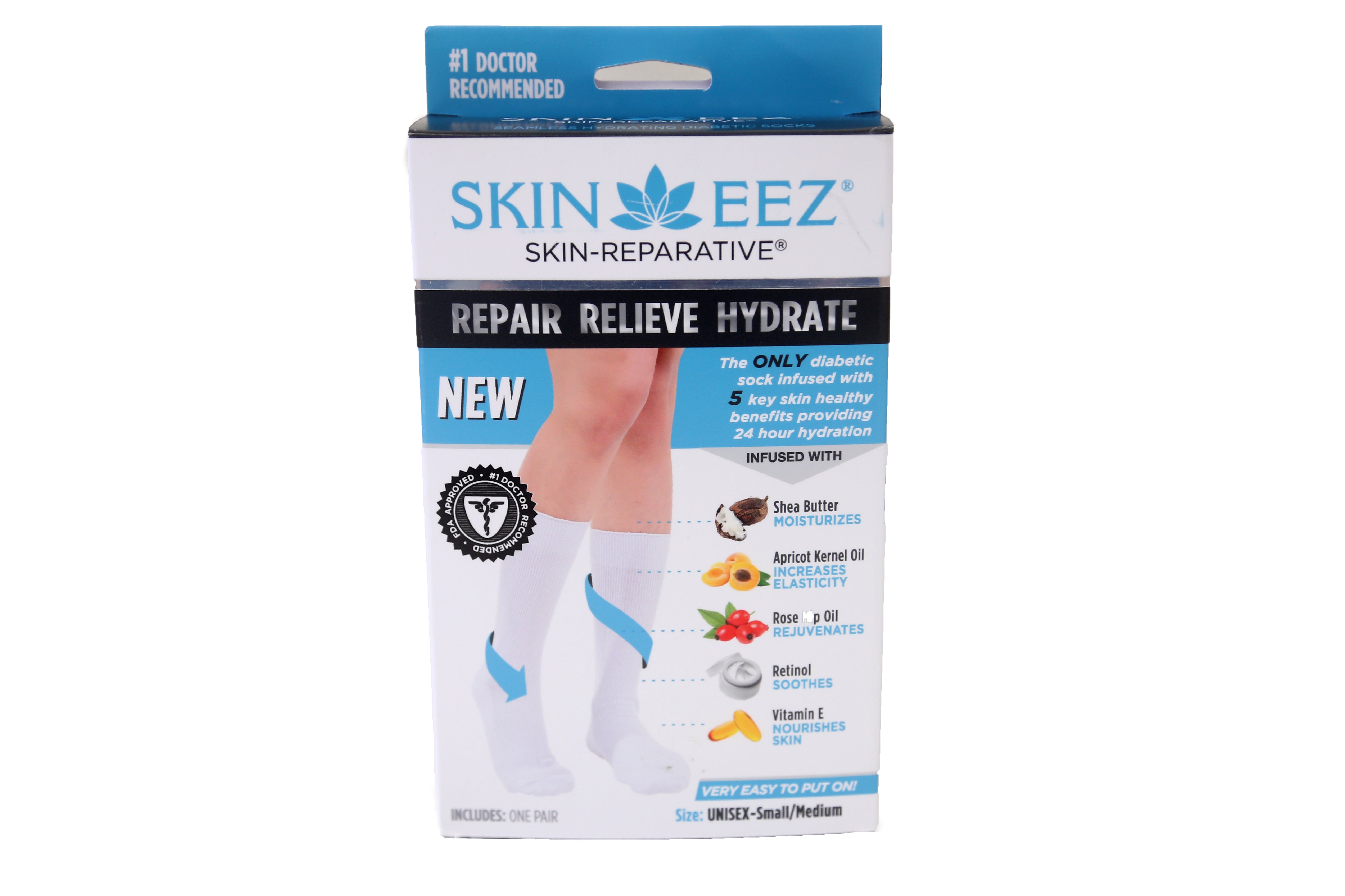 The ONLY Hydrating Compression Socks Approved by the FDA Skineez®