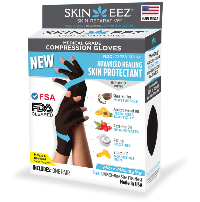 Skineez Compression Gloves with Moisturizing Benefits
