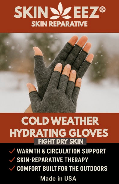 Skineez Hydrating Cold Weather Hydrating Fingerless Gloves