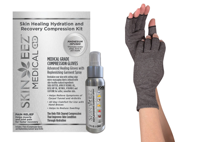 Made in USA Magnesium Medical Compression Kit Glove and Replenishing Spray Skin Healing Hydration and Recovery