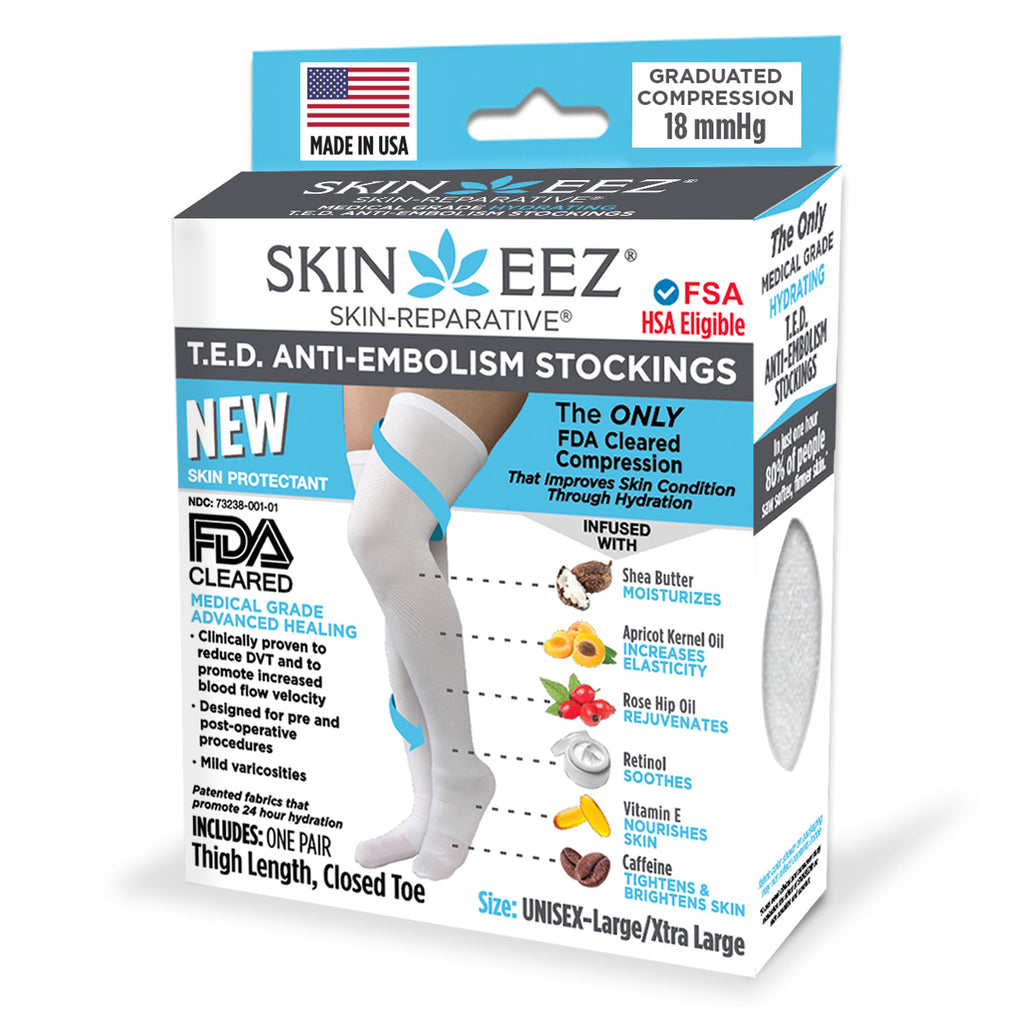 SKINEEZ black l/xl skin-reparative hydrating compression socks for women  and men 10-20 mmhg