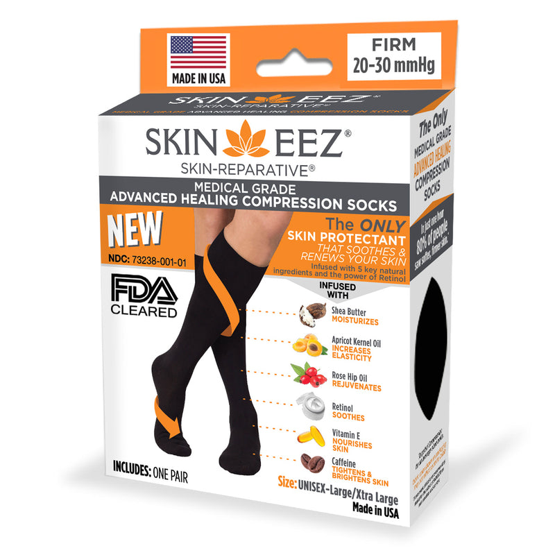 Made in USA Best Compression Socks 20-30 mmHg (Firm) – Soft, Moisturizing, All-Day Relief