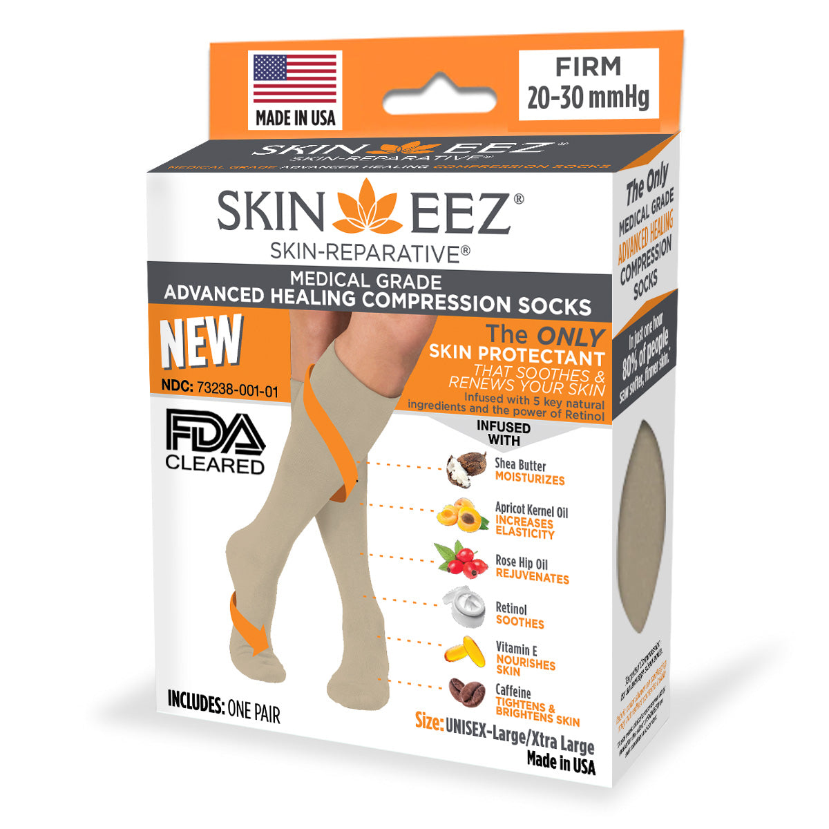 Advanced Healing Moisturizing 20-30 mmHg Firm Compression Socks – Skineez®