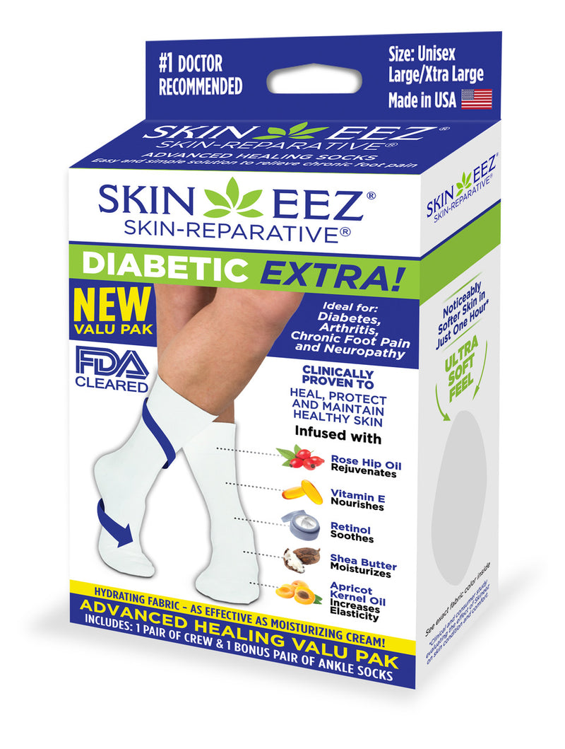 Made in USA Best Diabetic Socks Seamless Moisturizing Value Pack
