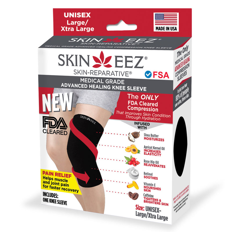 Made in USA Best Knee Sleeve Medical Grade Moderate Compression Moisturizing