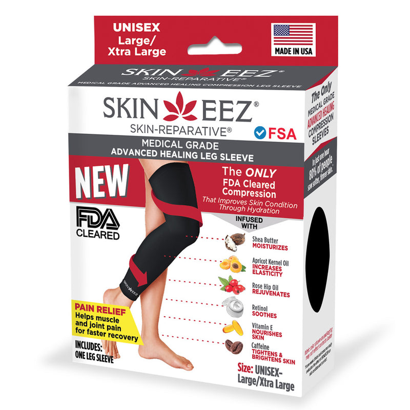 Skineez Medical Grade Compression 30-40mmHg Black Leg Sleeve – Skineez®