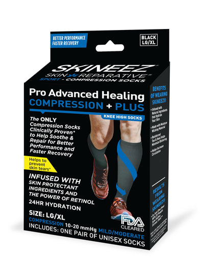 Skineez black small/medium skin-reparative hydrating compression socks for  women and men 10-20 mmhg 